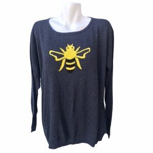 Vertical Design Gray Bee Crewneck Sweater